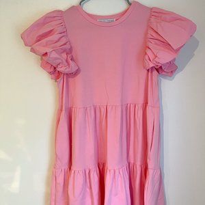 English Factory Pink Puff Sleeve Mini Dress Medium